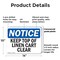Signmission Keep Top Of Linen Cart Clear, 14 in W x Rectangle, Plastic OS-2PACK-NS-P-1014-L-13881 - alternate 3